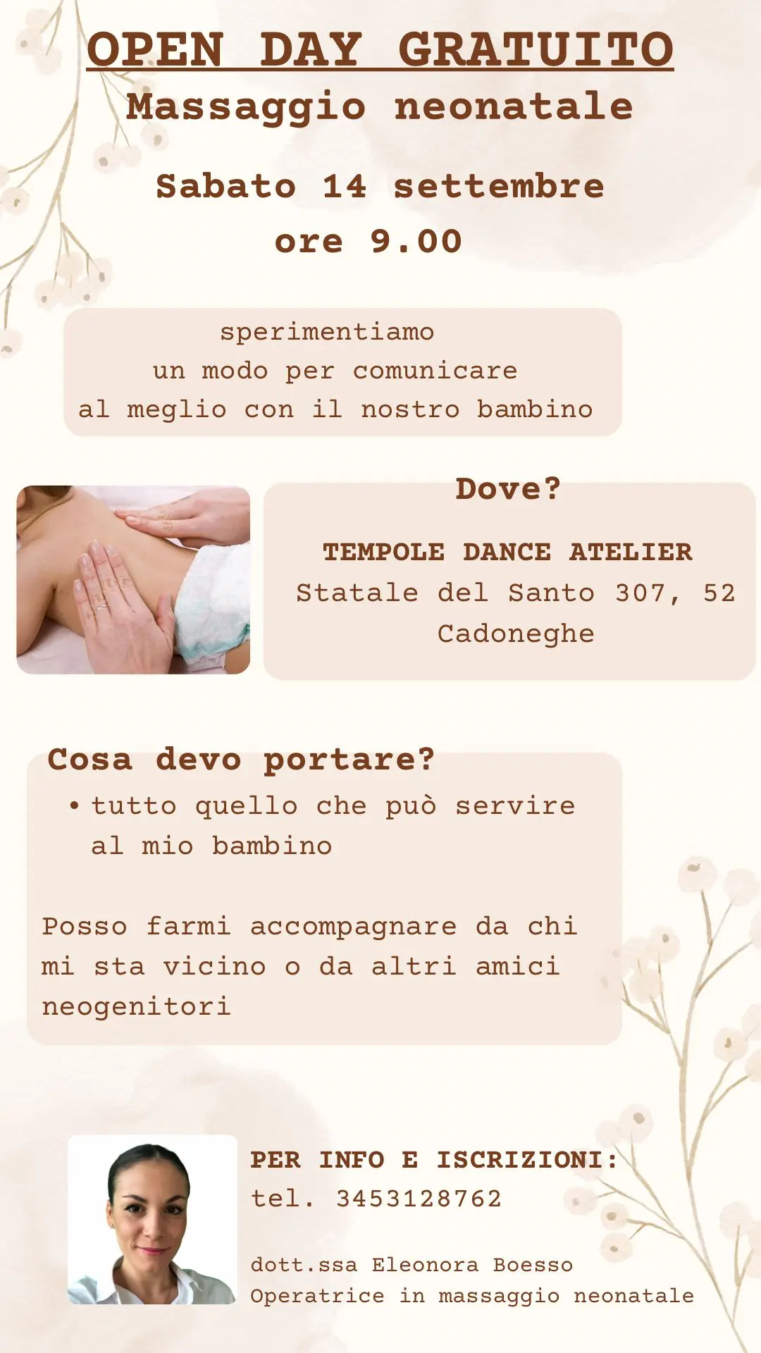 tempole dance palestra padova evento massaggio neonatale padova